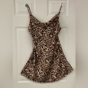 🖤🤎Cotton Candy LA Beige and Black Lepard Print Dress